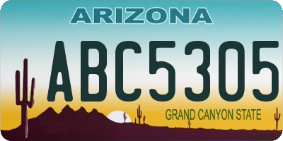 AZ license plate ABC5305