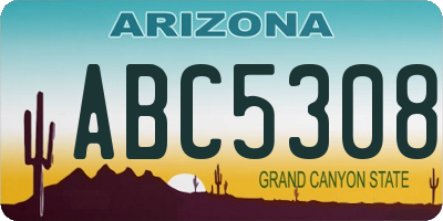 AZ license plate ABC5308