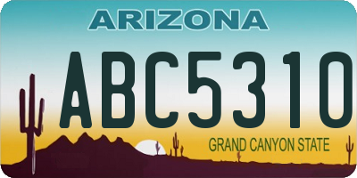 AZ license plate ABC5310