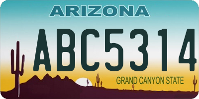 AZ license plate ABC5314
