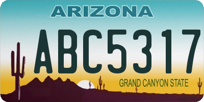 AZ license plate ABC5317