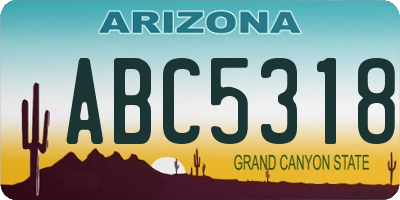AZ license plate ABC5318