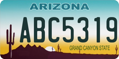AZ license plate ABC5319