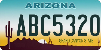 AZ license plate ABC5320