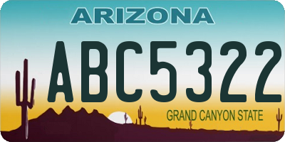 AZ license plate ABC5322