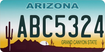 AZ license plate ABC5324