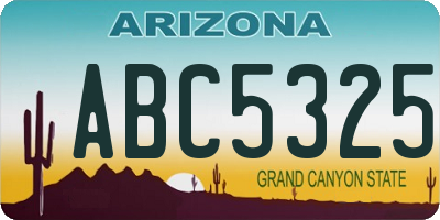 AZ license plate ABC5325