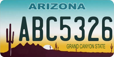 AZ license plate ABC5326
