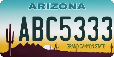 AZ license plate ABC5333