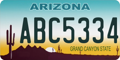 AZ license plate ABC5334