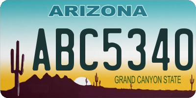 AZ license plate ABC5340