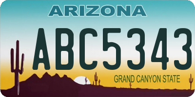 AZ license plate ABC5343
