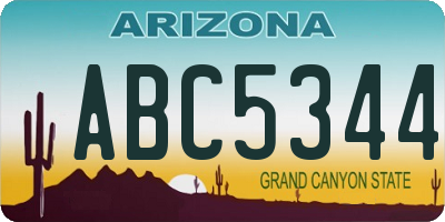AZ license plate ABC5344