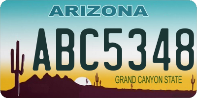 AZ license plate ABC5348