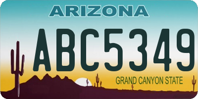 AZ license plate ABC5349