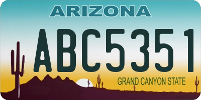 AZ license plate ABC5351