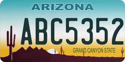 AZ license plate ABC5352