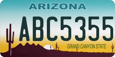 AZ license plate ABC5355