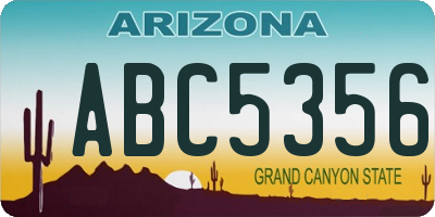 AZ license plate ABC5356