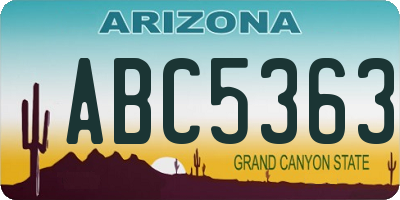 AZ license plate ABC5363