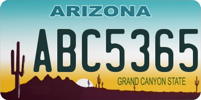 AZ license plate ABC5365
