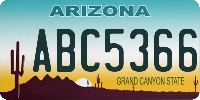 AZ license plate ABC5366