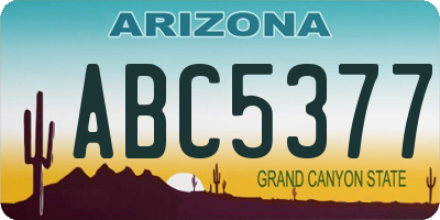 AZ license plate ABC5377