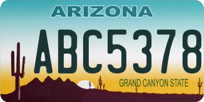 AZ license plate ABC5378