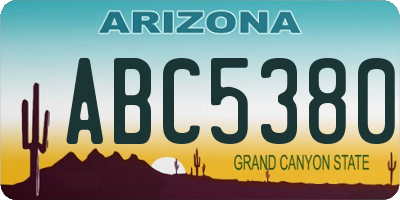 AZ license plate ABC5380