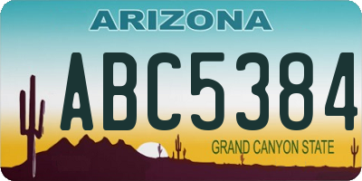 AZ license plate ABC5384
