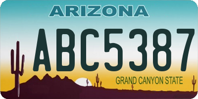 AZ license plate ABC5387