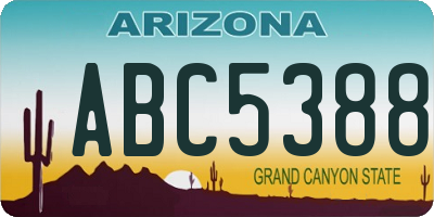 AZ license plate ABC5388