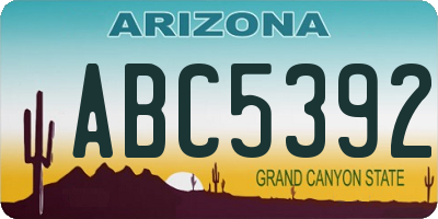 AZ license plate ABC5392