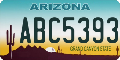 AZ license plate ABC5393