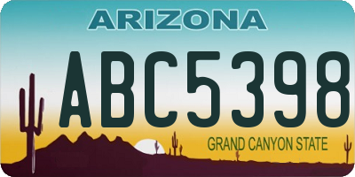 AZ license plate ABC5398