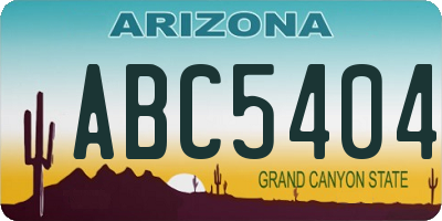 AZ license plate ABC5404