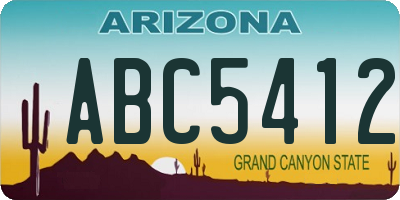 AZ license plate ABC5412