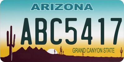 AZ license plate ABC5417