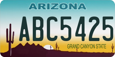 AZ license plate ABC5425