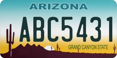 AZ license plate ABC5431