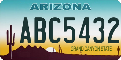 AZ license plate ABC5432