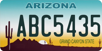 AZ license plate ABC5435