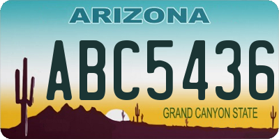 AZ license plate ABC5436