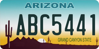 AZ license plate ABC5441