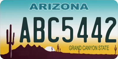 AZ license plate ABC5442