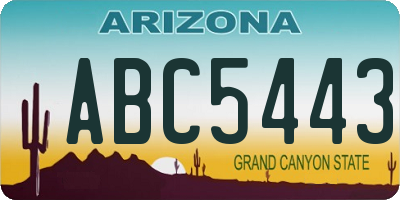 AZ license plate ABC5443