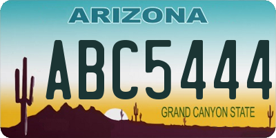 AZ license plate ABC5444