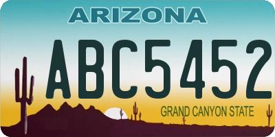 AZ license plate ABC5452