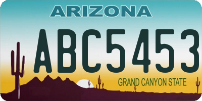 AZ license plate ABC5453