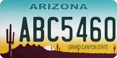 AZ license plate ABC5460